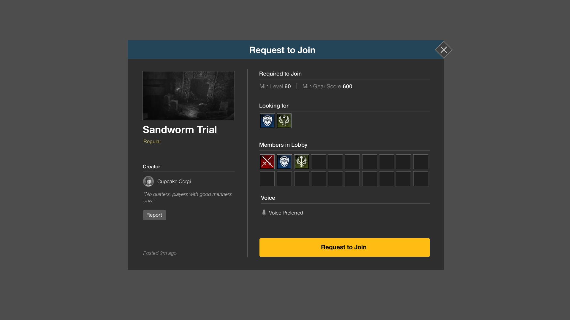 Apply popup (Sandworm)