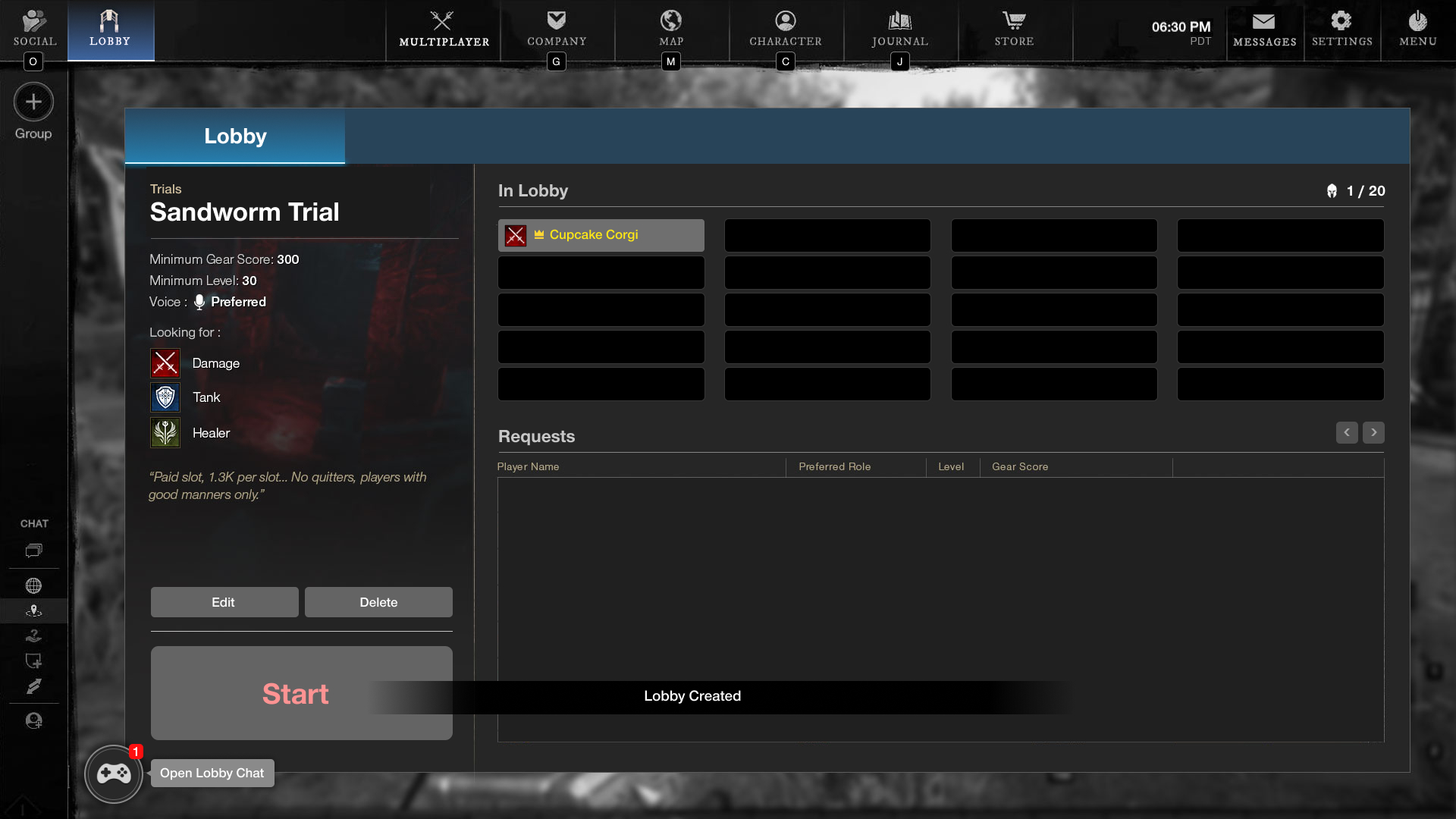 Lobby (raid, creator 1)